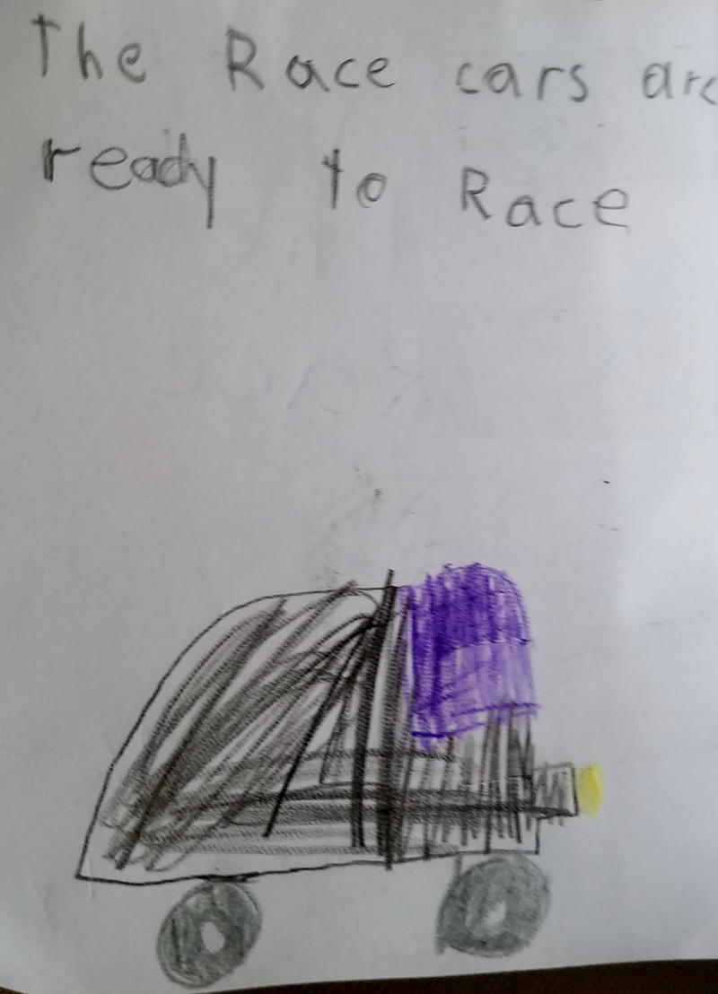 The race cars are ready to race